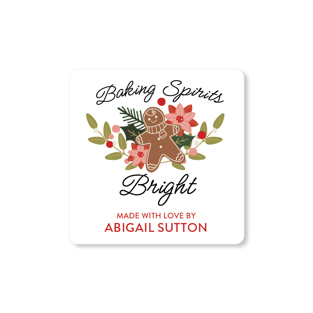 Baking Spirits Bright Gift Tag Sticker - A Touch of Whimsy Designs