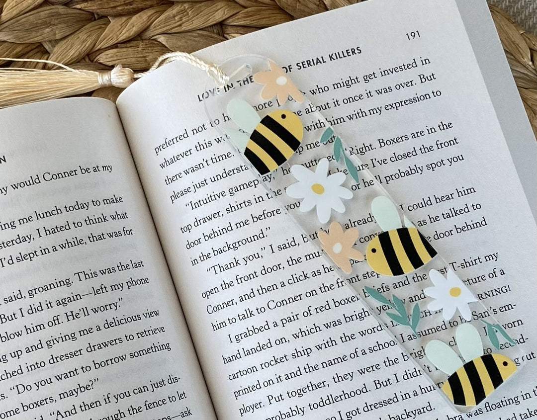 Cute Bees Acrylic Bookmark - A Touch of Whimsy Designs