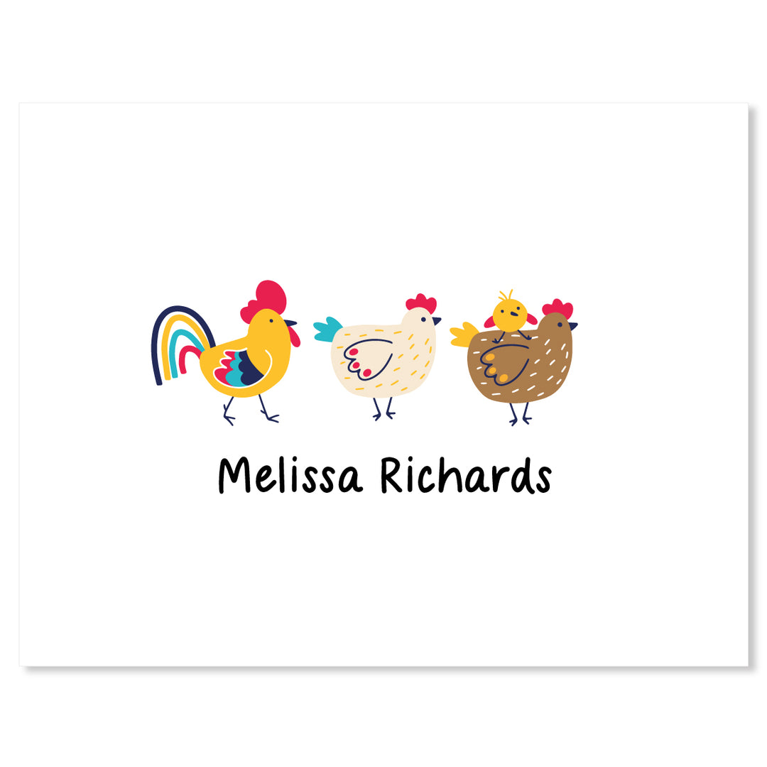 Chicken Friends Folded Note - A Touch of Whimsy Designs