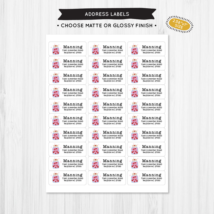 Heart Jar Address Label - A Touch of Whimsy Designs