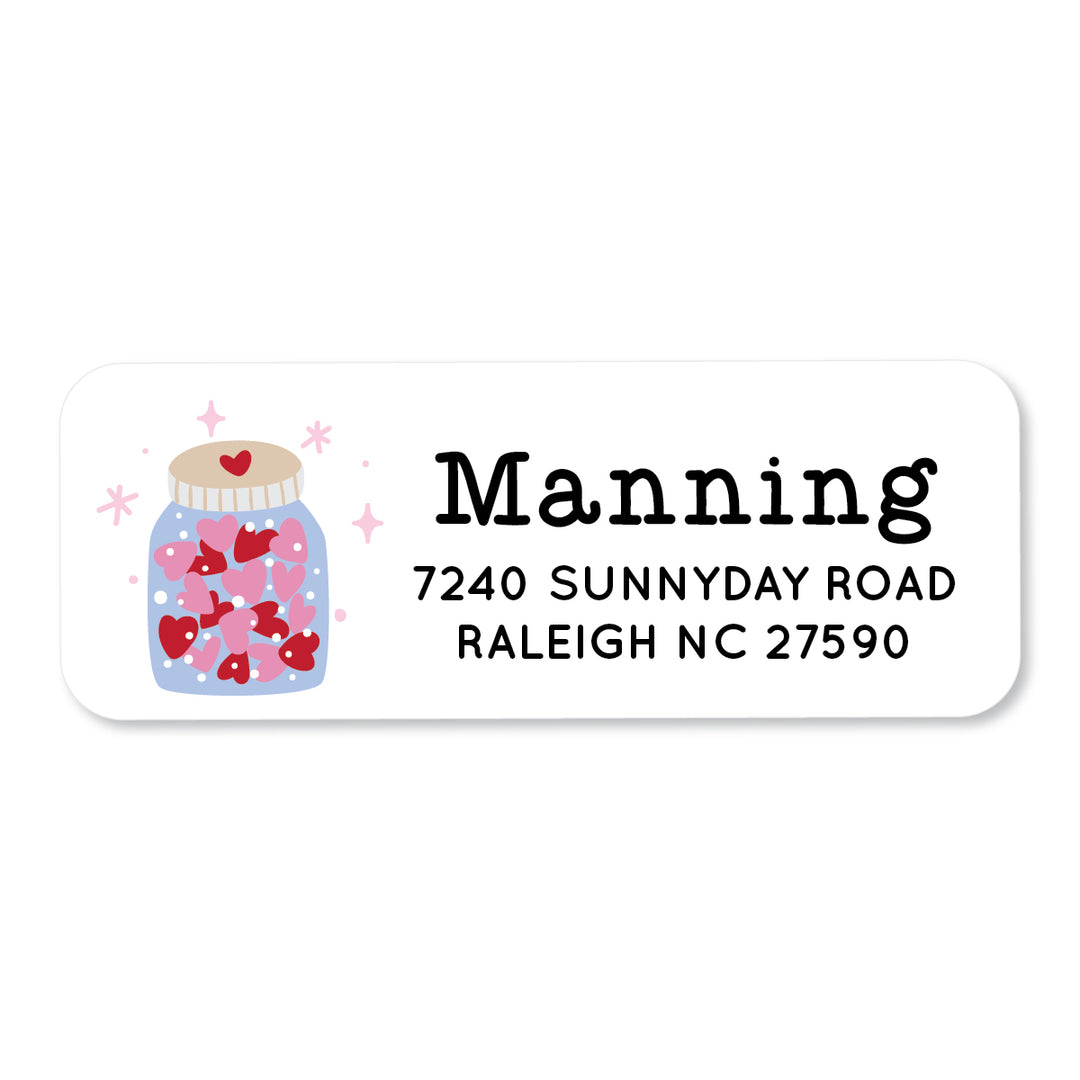 Heart Jar Address Label - A Touch of Whimsy Designs
