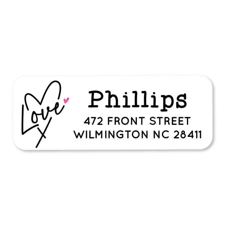 Love Heart Address Label - A Touch of Whimsy Designs