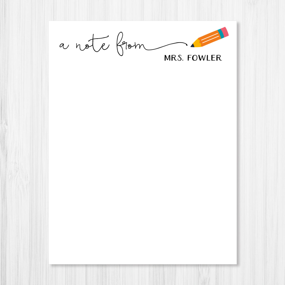 Pencil Note Notepad - A Touch of Whimsy Designs