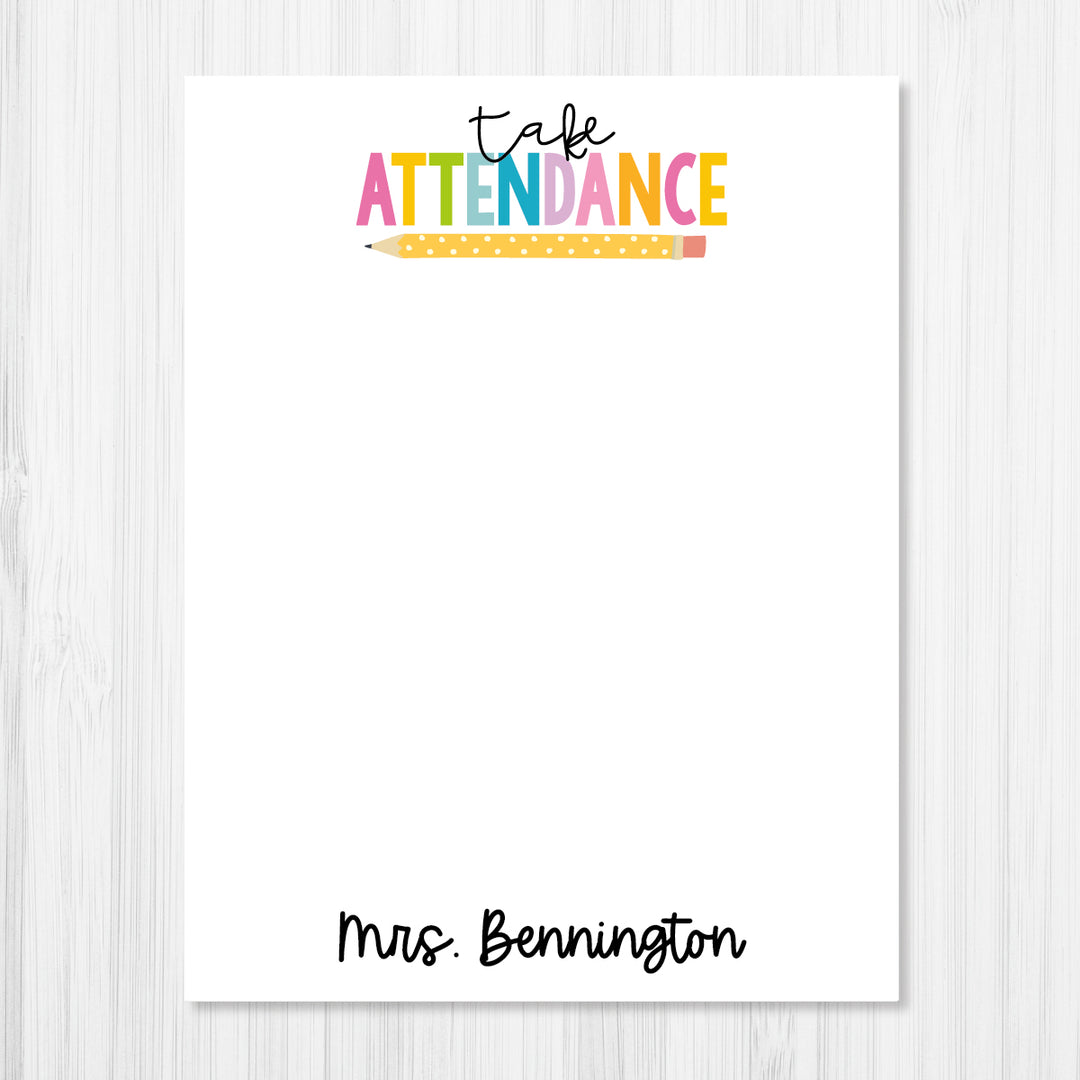 Take Attendance Notepad - A Touch of Whimsy Designs