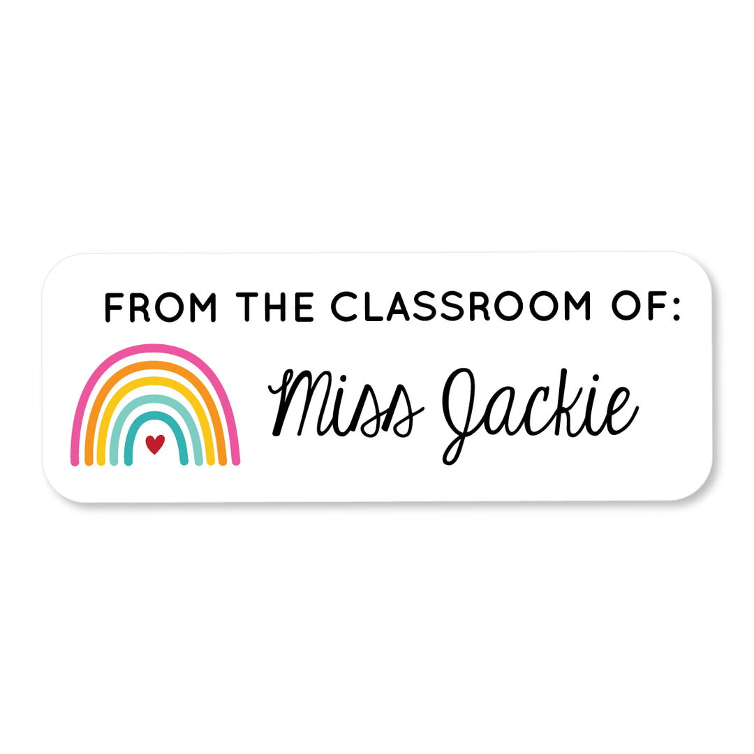 Rainbow Teacher School Label - A Touch of Whimsy Designs
