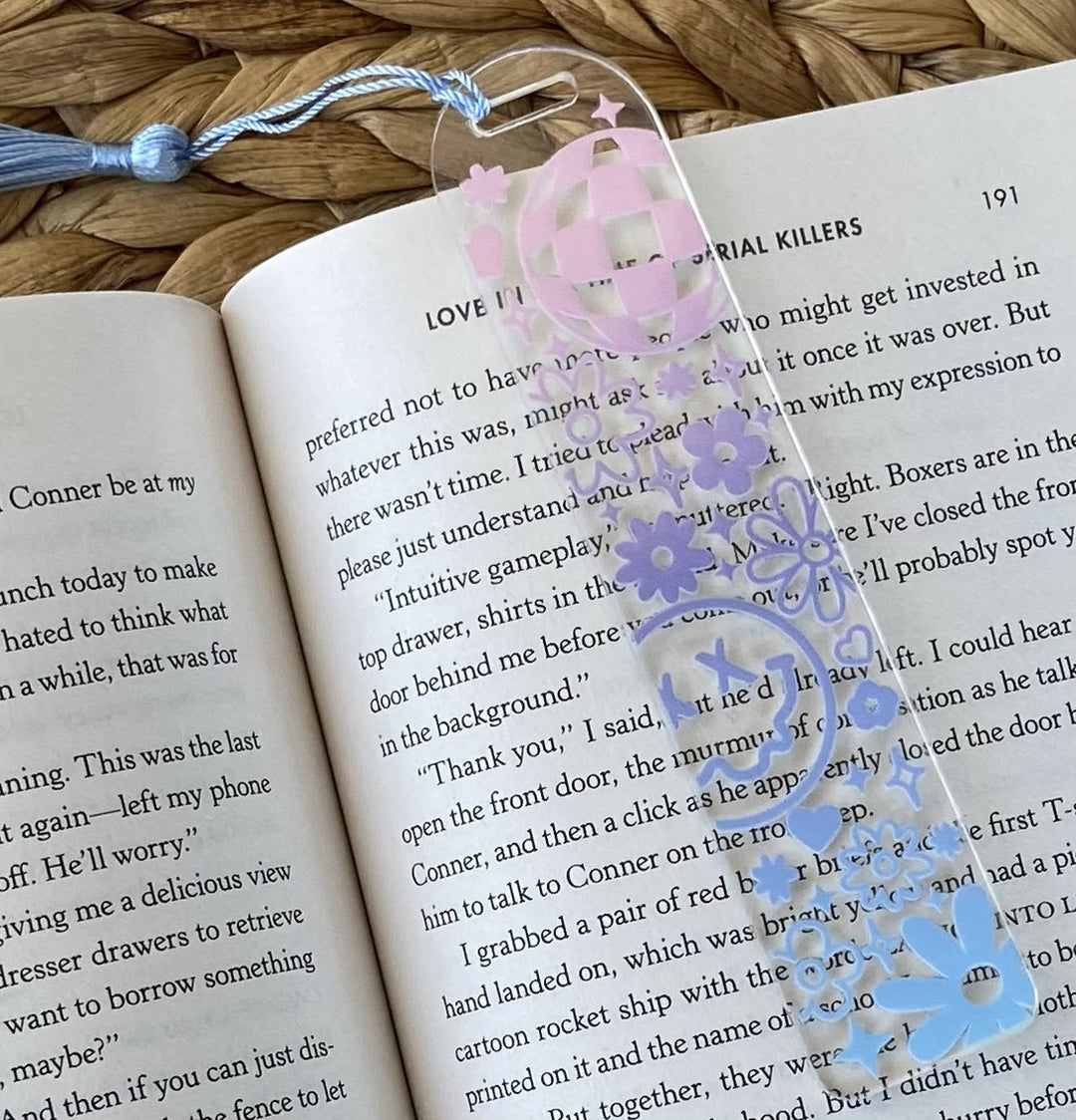 Groovy Smiles Acrylic Bookmark - A Touch of Whimsy Designs