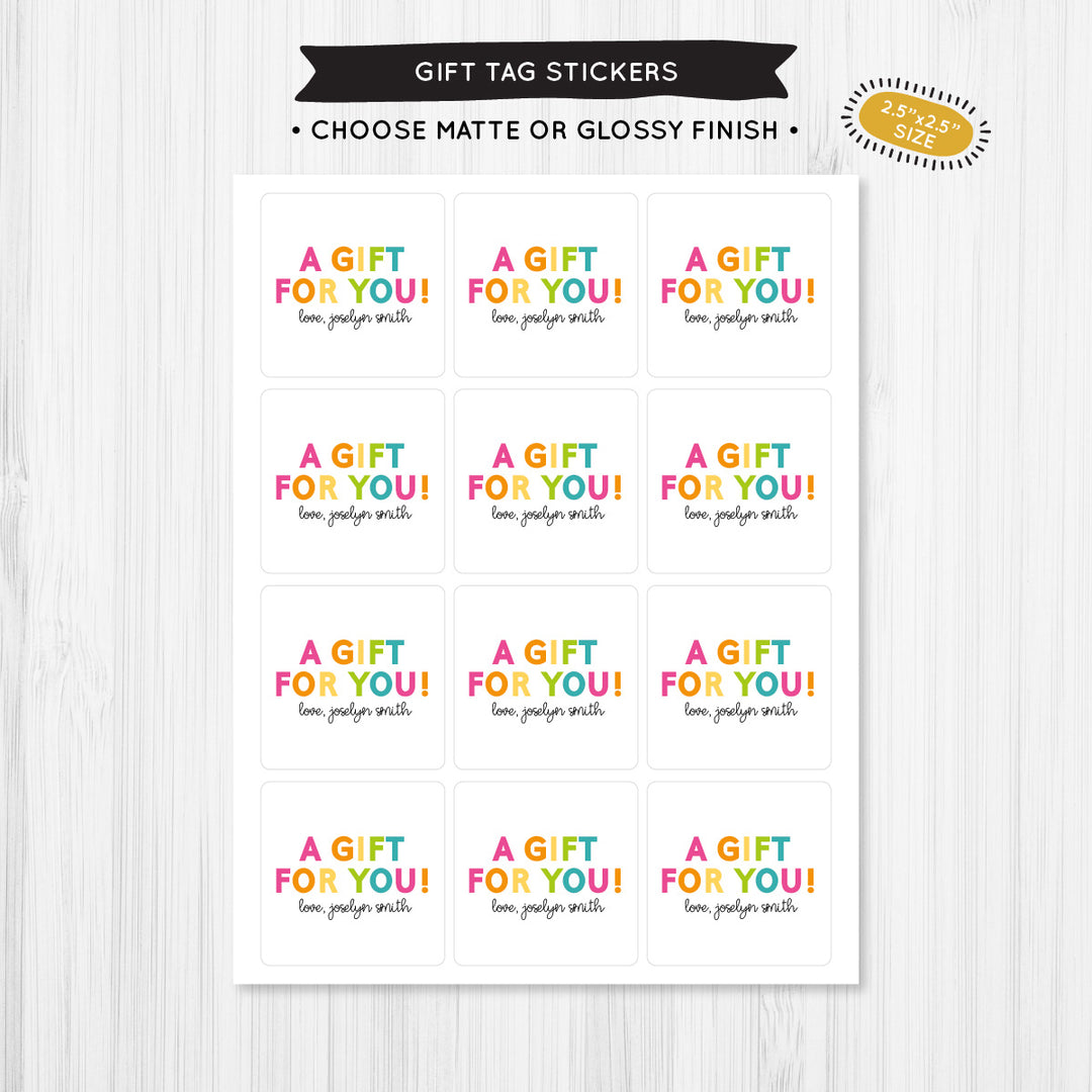 Colorful Occasions Gift Tag Sticker