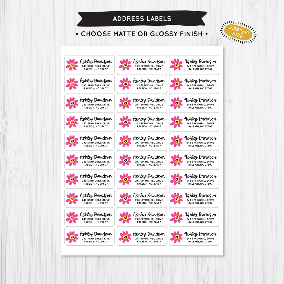 Daisy Address Label - A Touch of Whimsy Designs