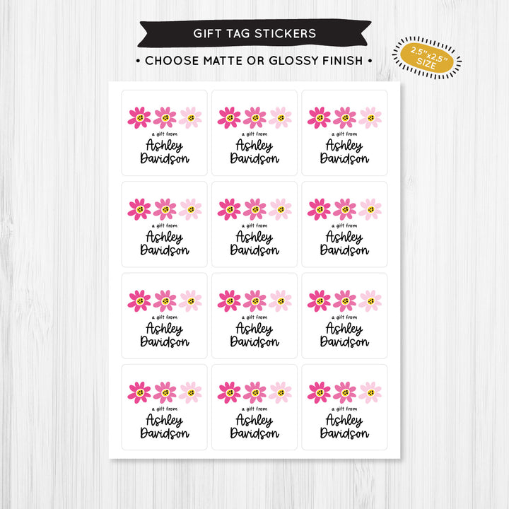 Daisy Gift Tag Sticker - A Touch of Whimsy Designs