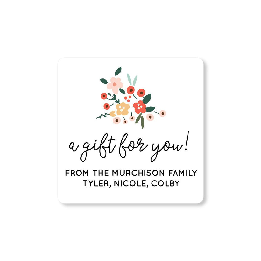 Floral Bunches Gift Tag Sticker - A Touch of Whimsy Designs