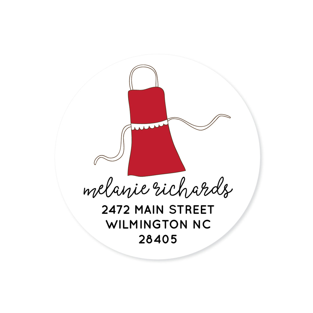 Holiday Apron Round Label - A Touch of Whimsy Designs