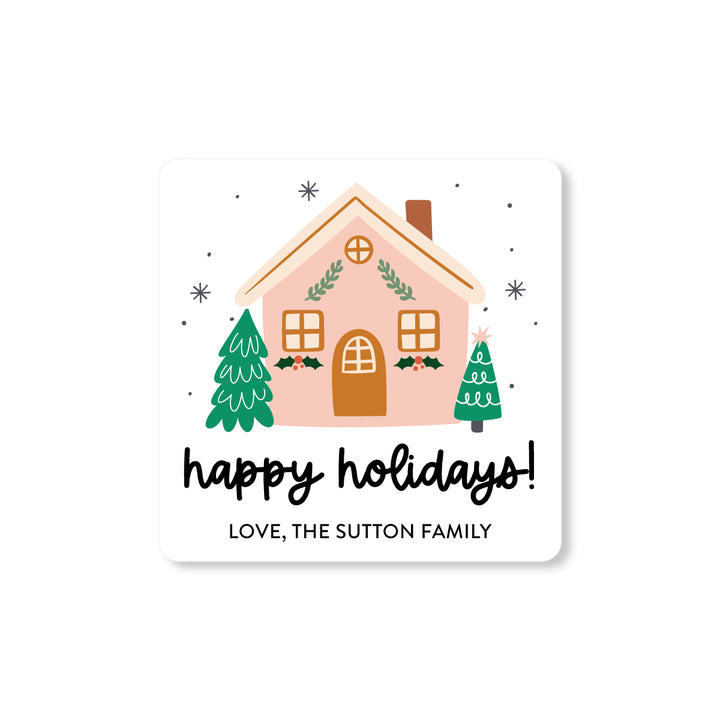 Holiday House Gift Tag Sticker