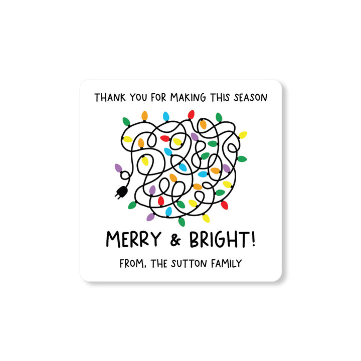 Holiday Lights Gift Tag Sticker