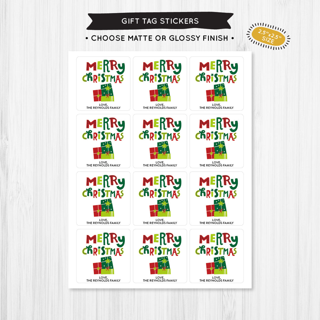 Holiday Presents Gift Tag Sticker