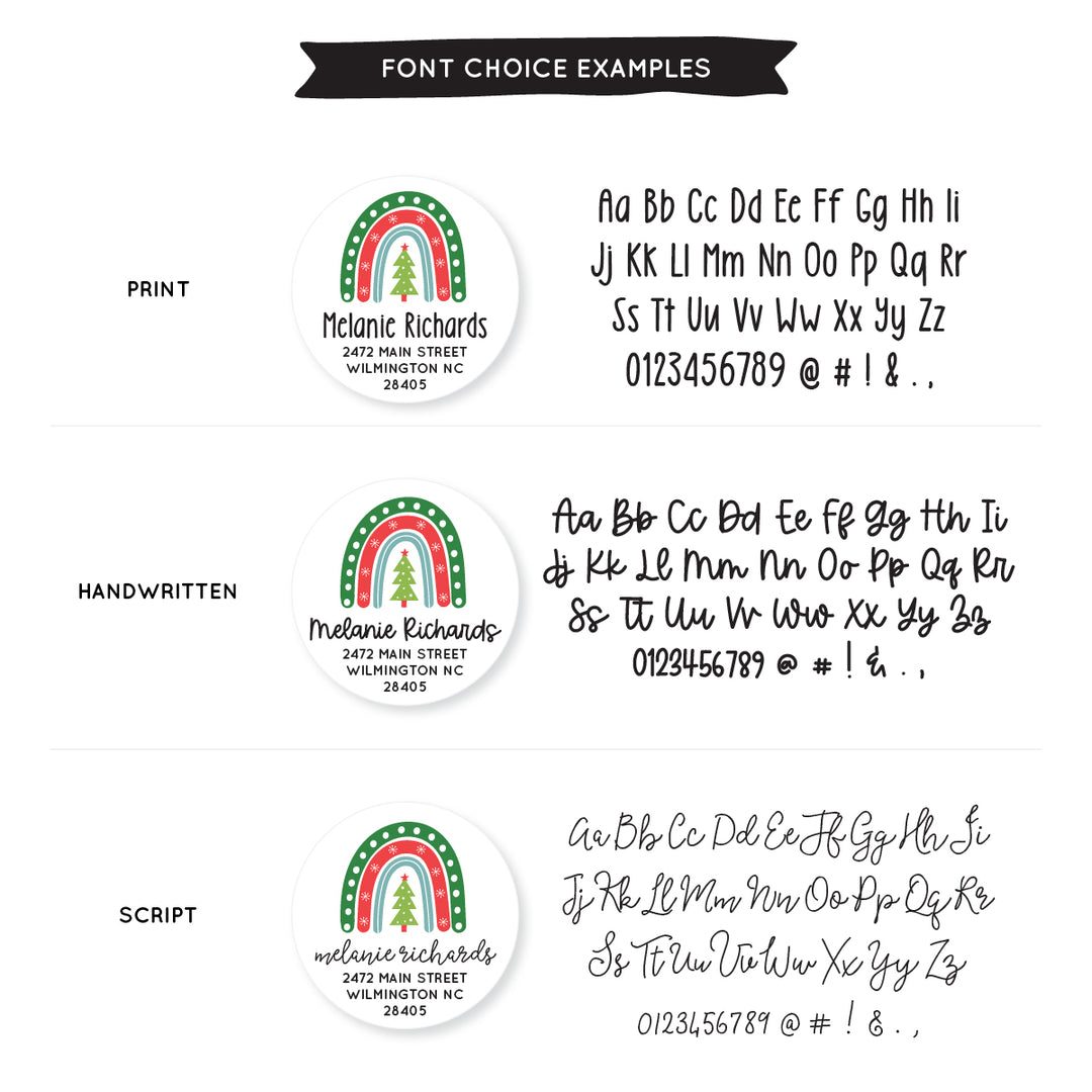 Holiday Rainbow Round Label - A Touch of Whimsy Designs