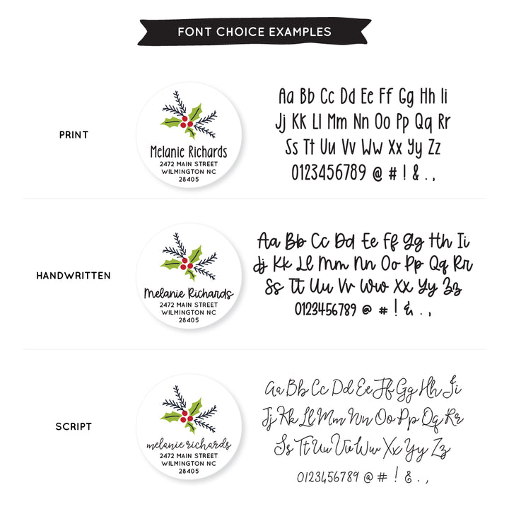 Holly Round Label
