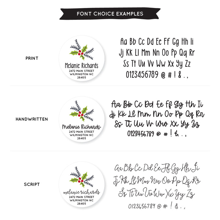 Holly Round Label - A Touch of Whimsy Designs