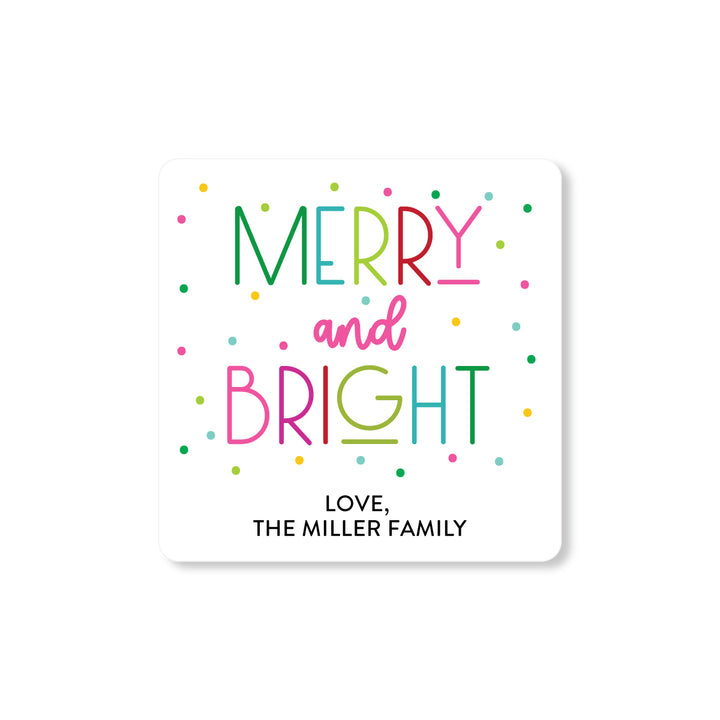Merry & Bright Gift Tag Sticker - A Touch of Whimsy Designs