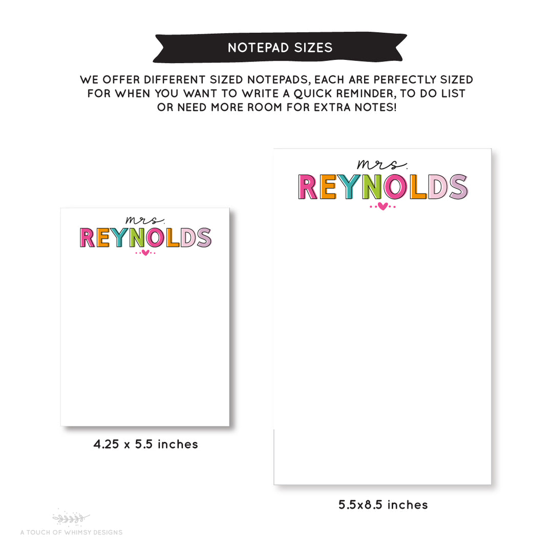 Shadow Text Personalized Notepad