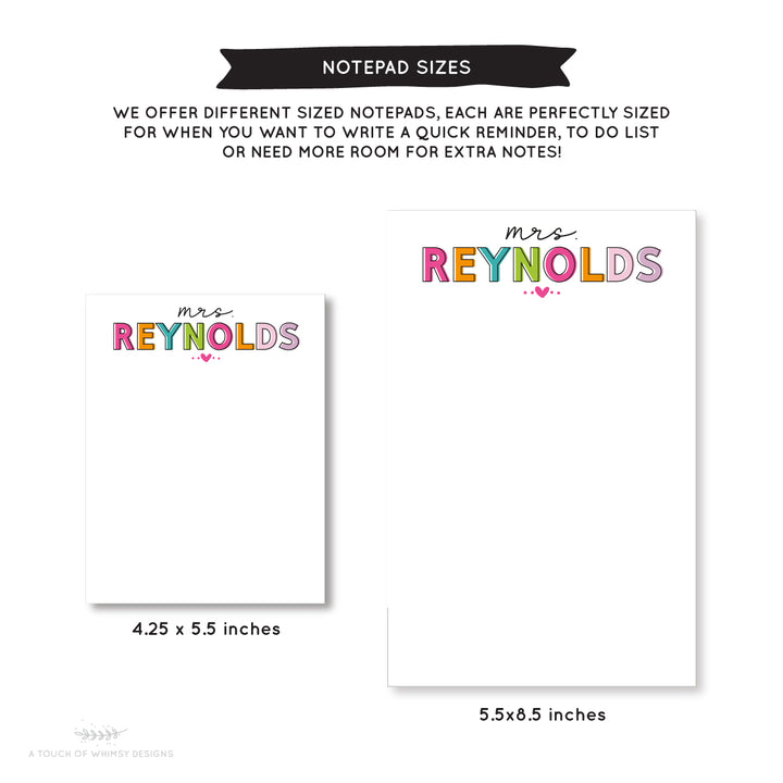 Shadow Text Personalized Notepad
