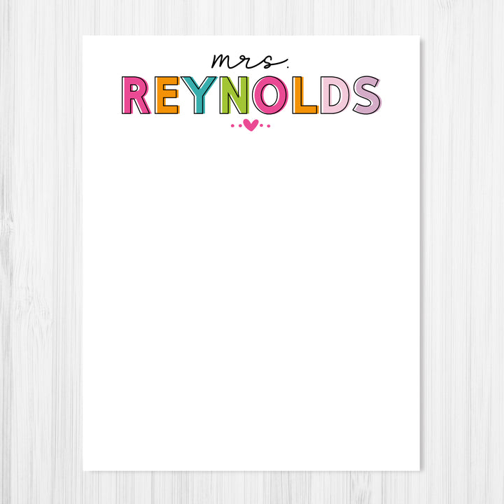 Shadow Text Personalized Notepad