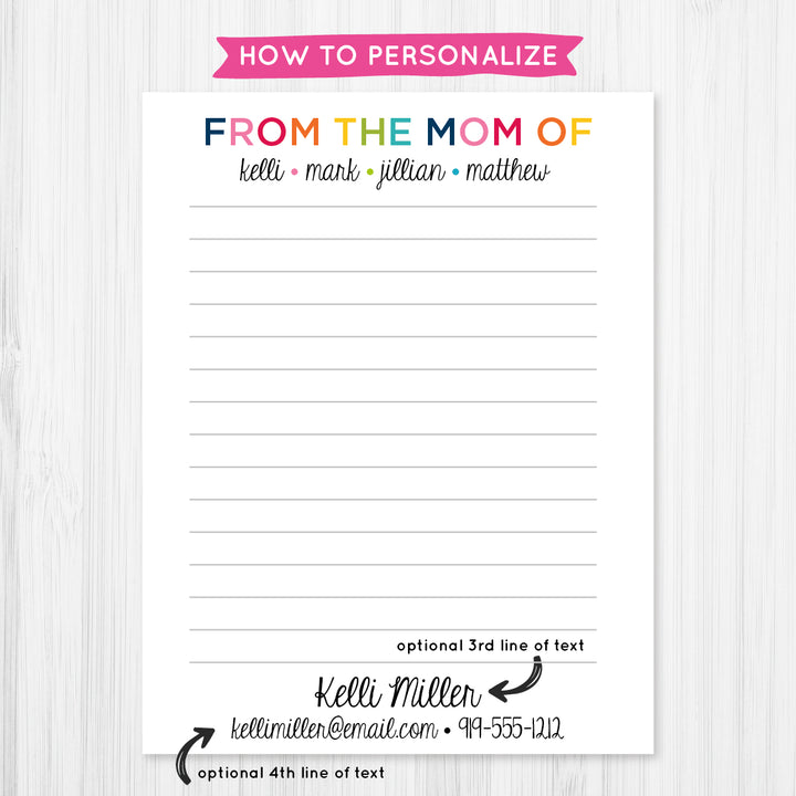 Colorful Family Notepad