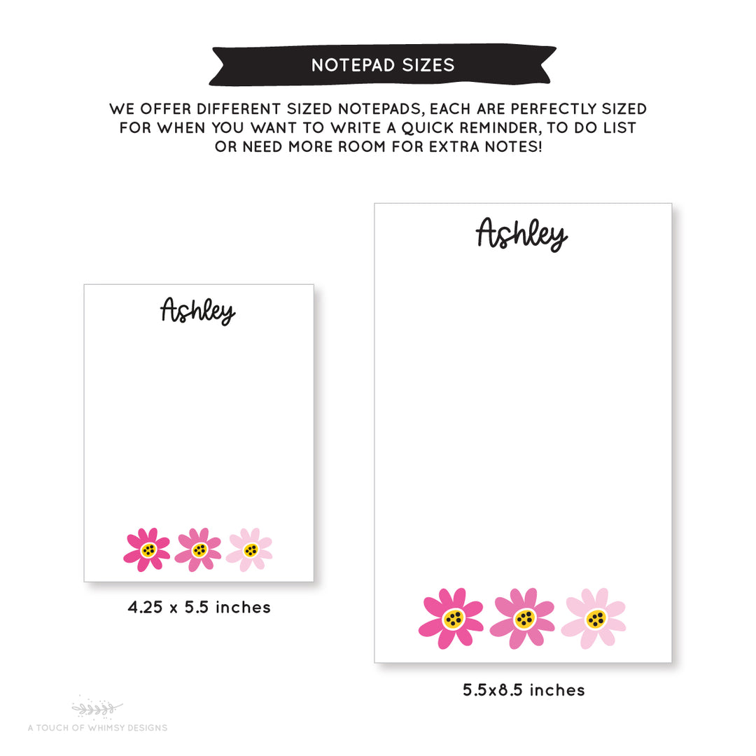 Daisy Notepad - A Touch of Whimsy Designs