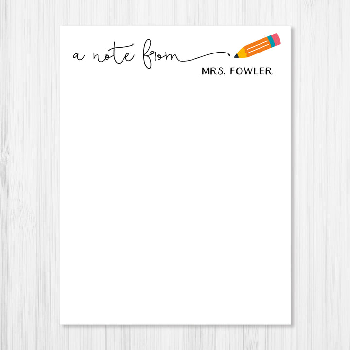 Pencil Note Notepad - A Touch of Whimsy Designs