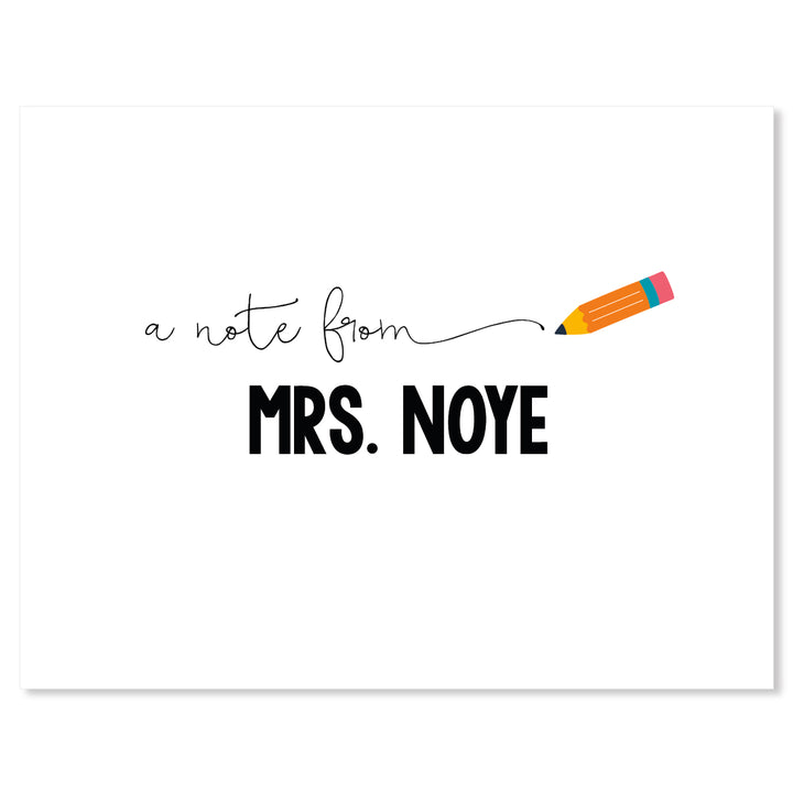 Pencil Note Folded Note - A Touch of Whimsy Designs
