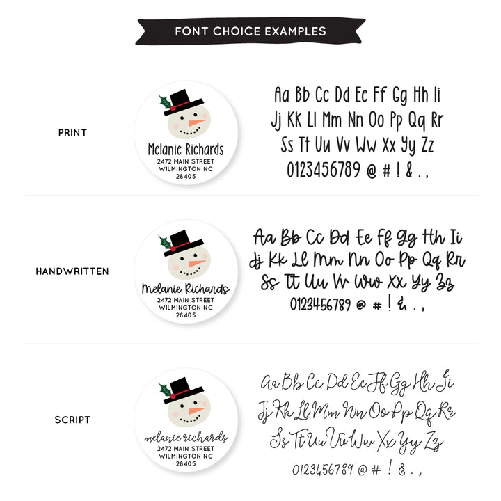 Snowman Round Label - A Touch of Whimsy Designs