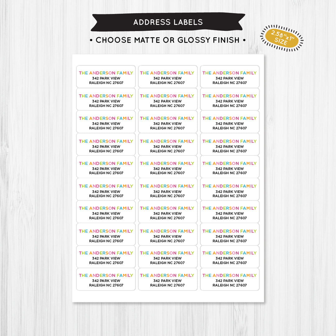 Creating Address Labels For Family Colorful Family Address Label – A Touch of Whimsy Designs