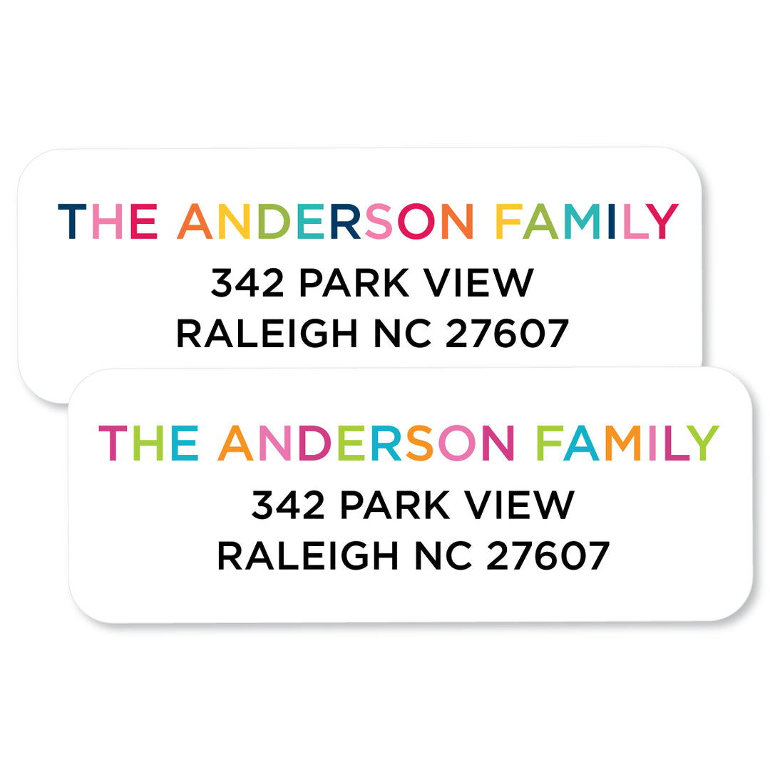 Colorful Family Address Label