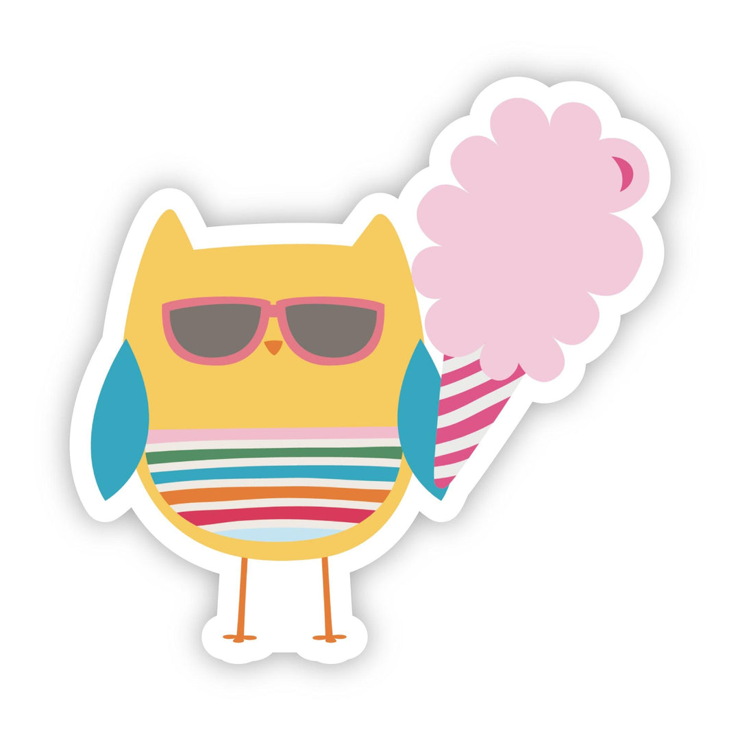 Cotton Candy Owl Sticker - A Touch of Whimsy Designs