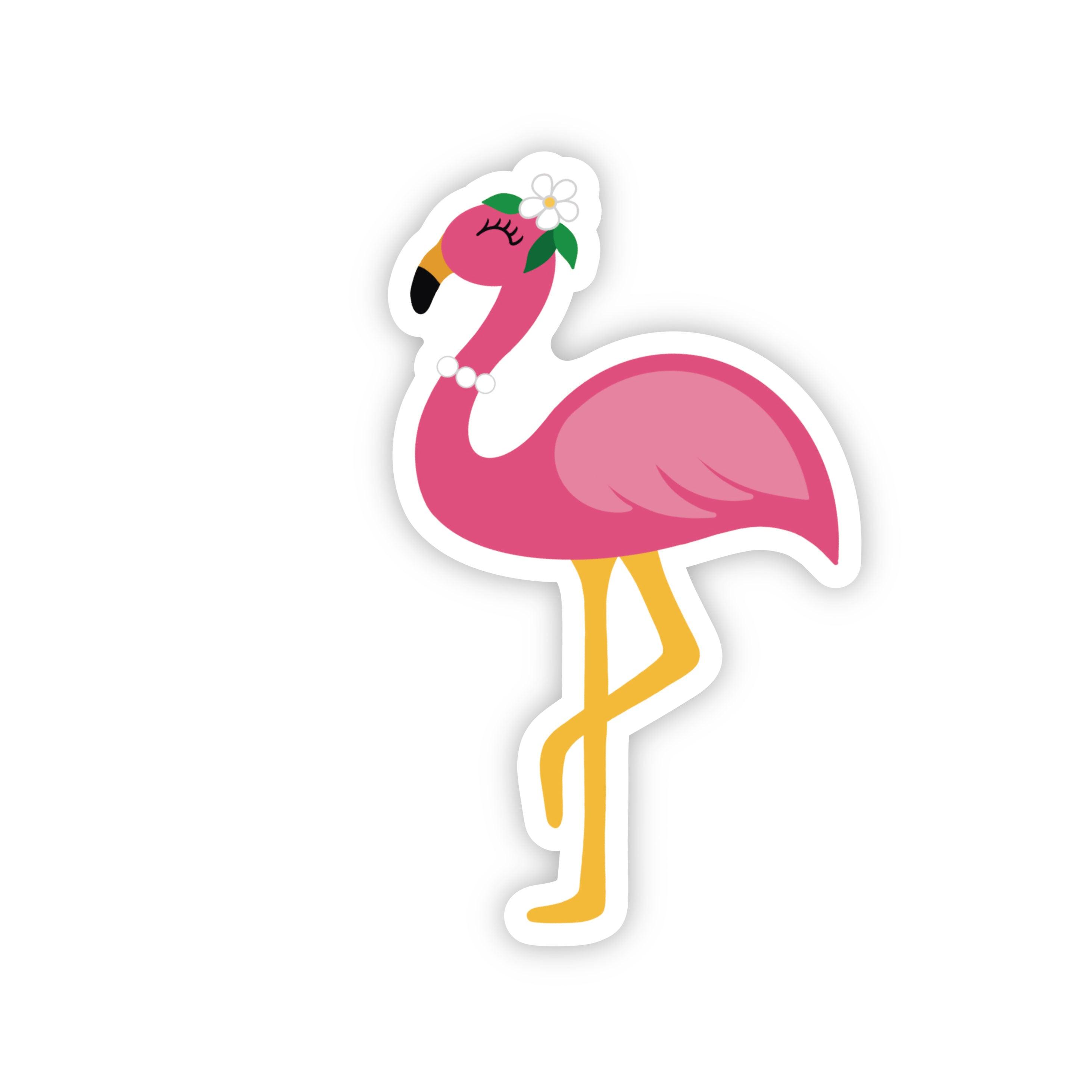 Flamingo Abstract Sticker Flamingo Sticker – A Touch of Whimsy Designs