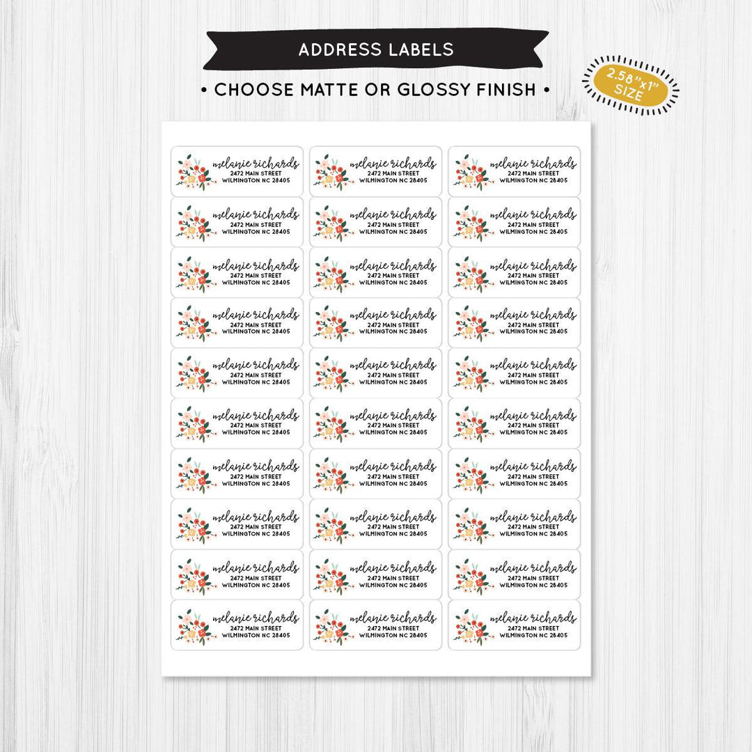 Floral Bunch Address Label
