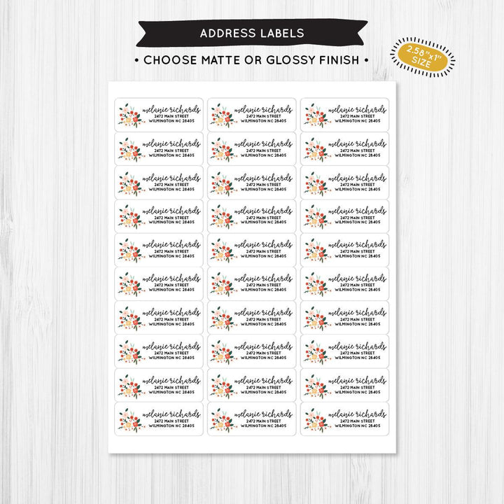 Floral Bunch Address Label