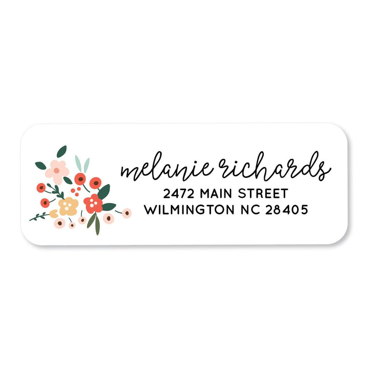 Floral Bunch Address Label