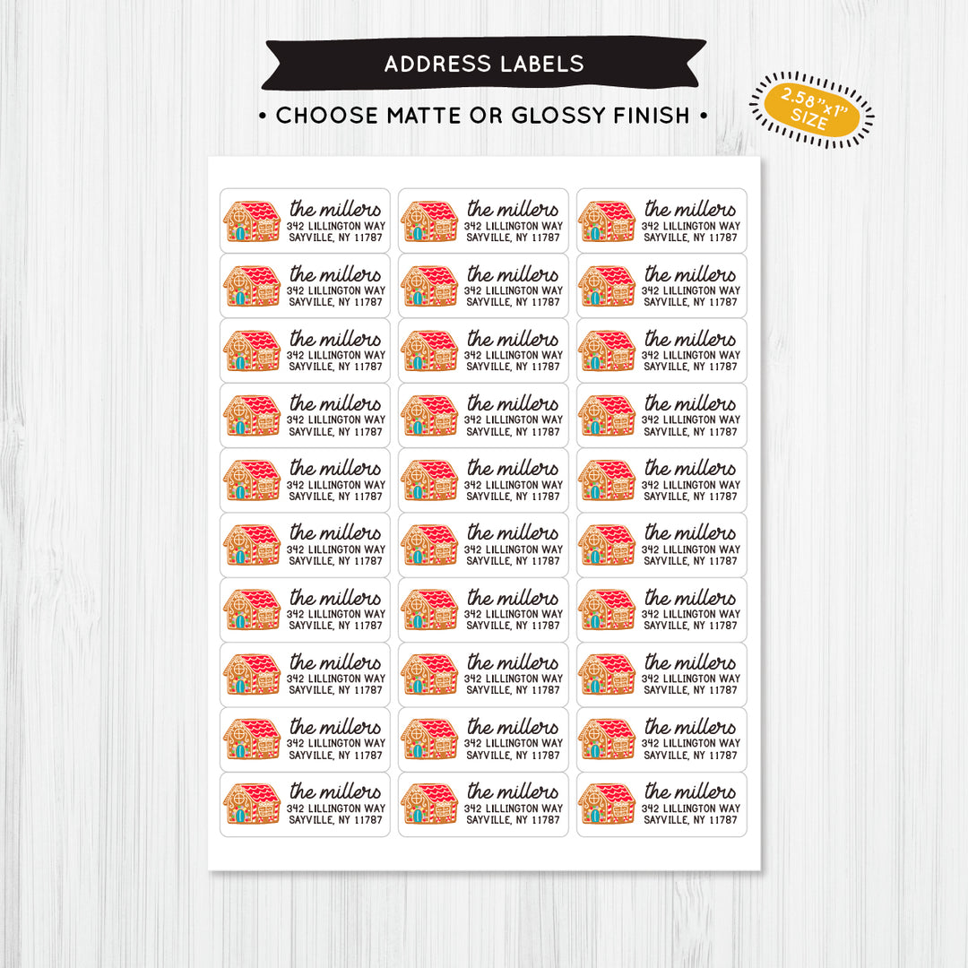 Gingerbread House Address Label - A Touch of Whimsy Designs