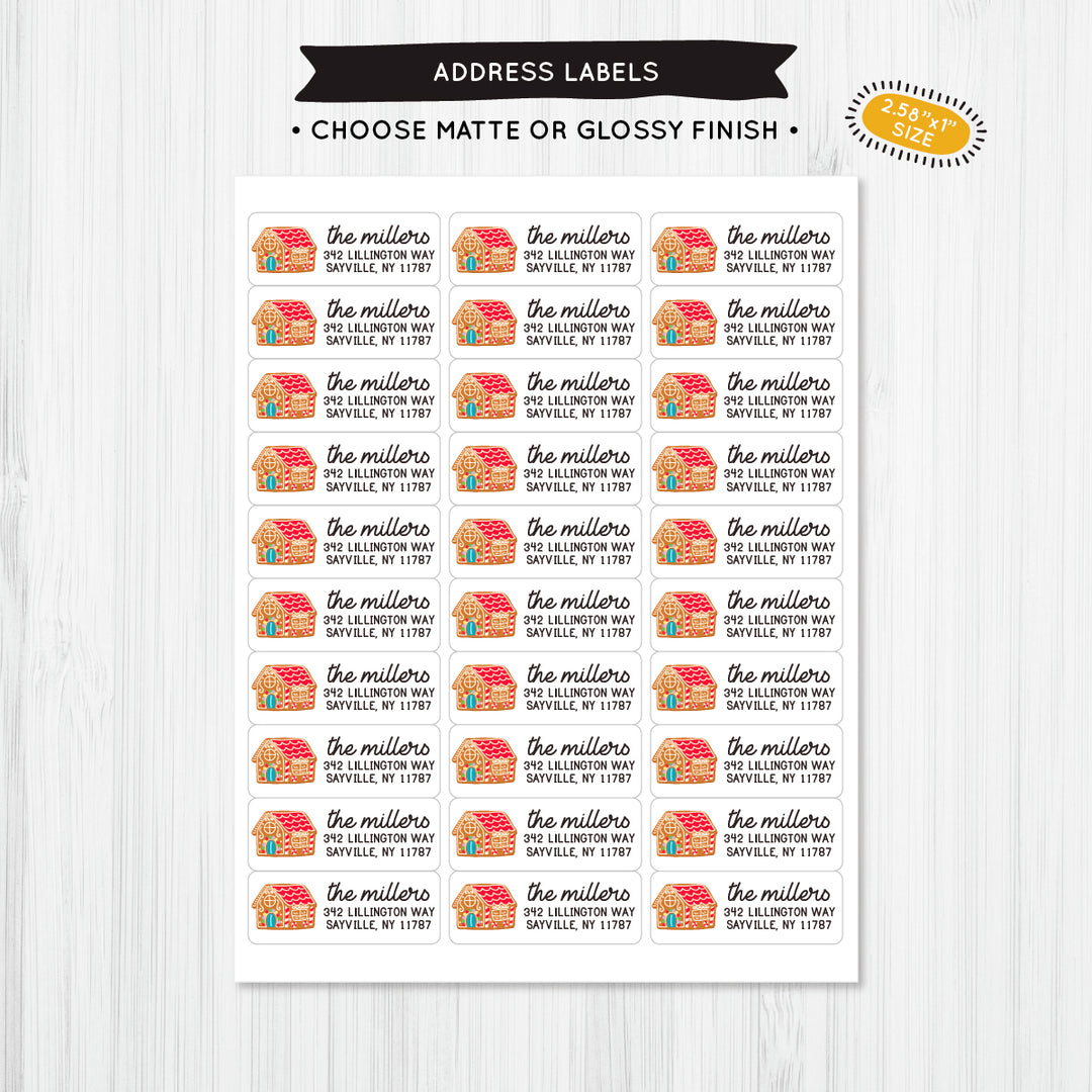 Gingerbread House Address Label