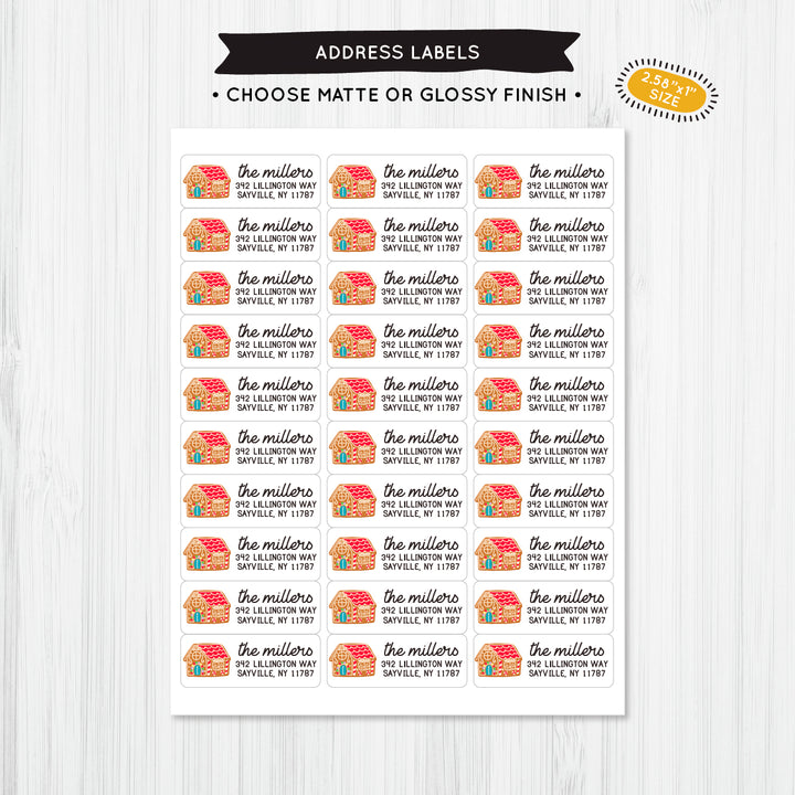 Gingerbread House Address Label