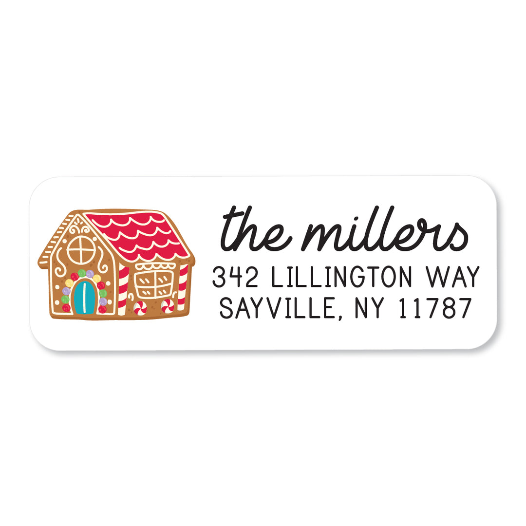 Gingerbread House Address Label - A Touch of Whimsy Designs
