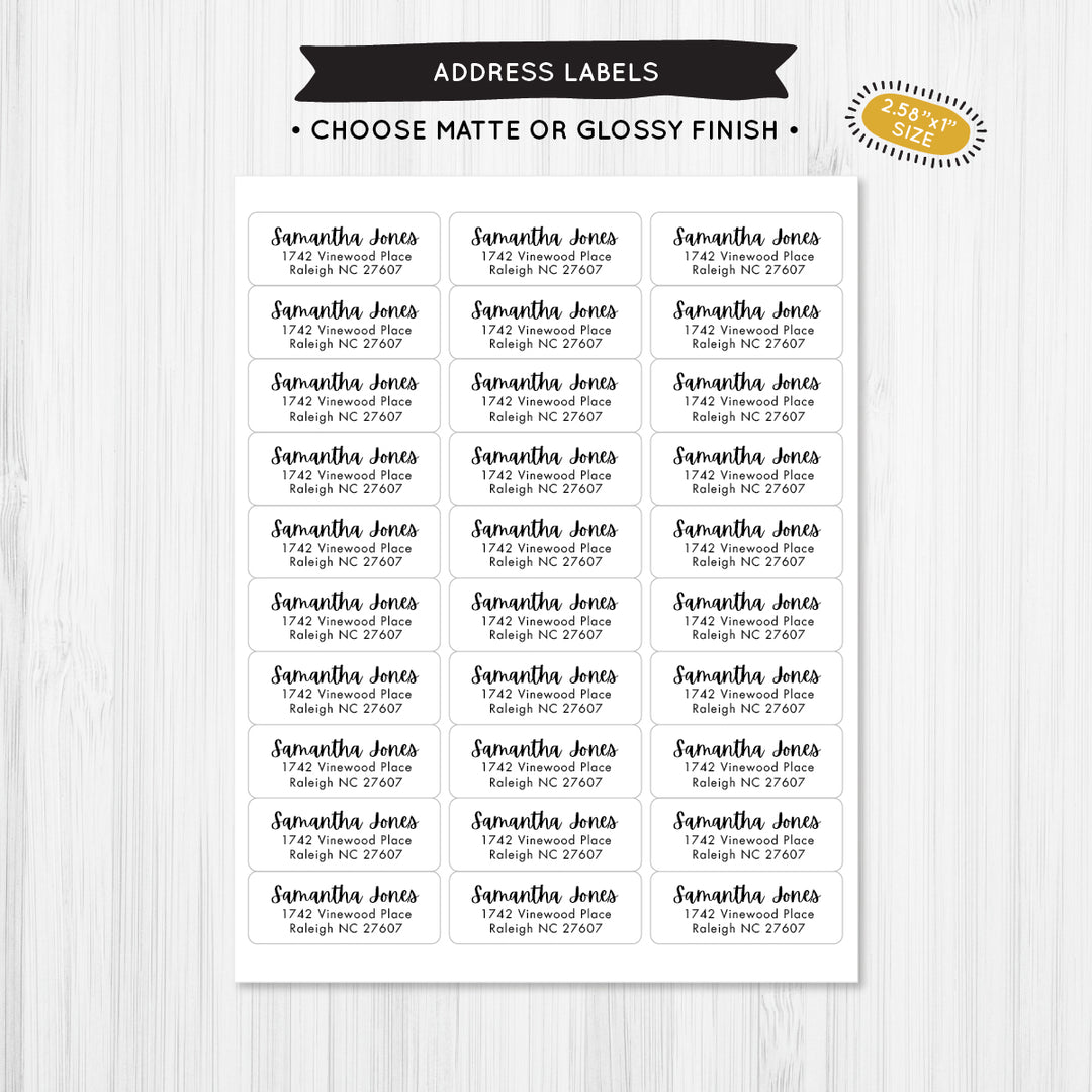 Handwritten Script Address Label - A Touch of Whimsy Designs