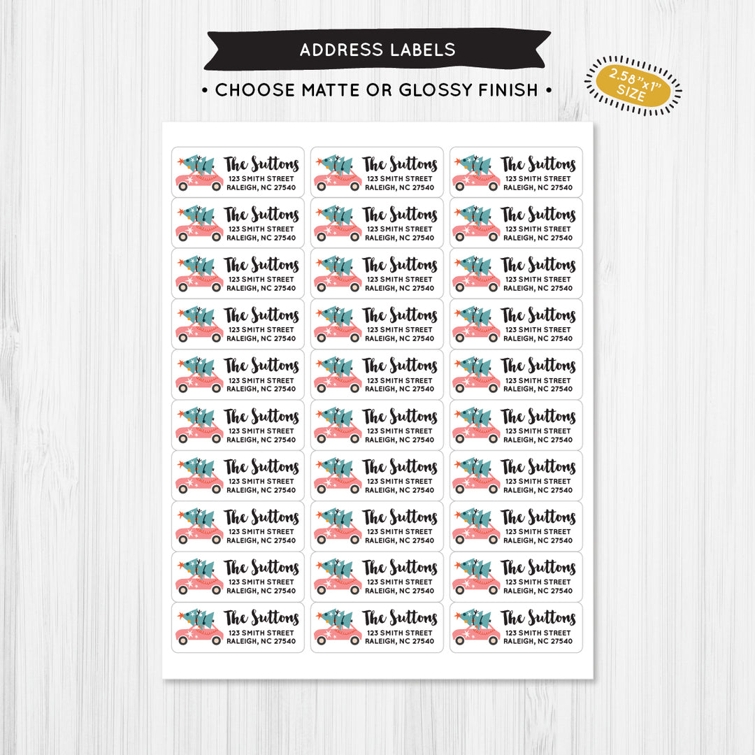Holiday Car Address Label