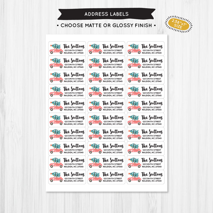 Holiday Car Address Label