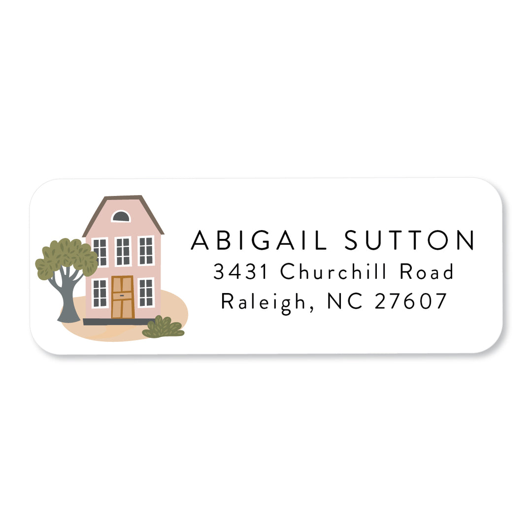 Little Pink House Address Label - A Touch of Whimsy Designs