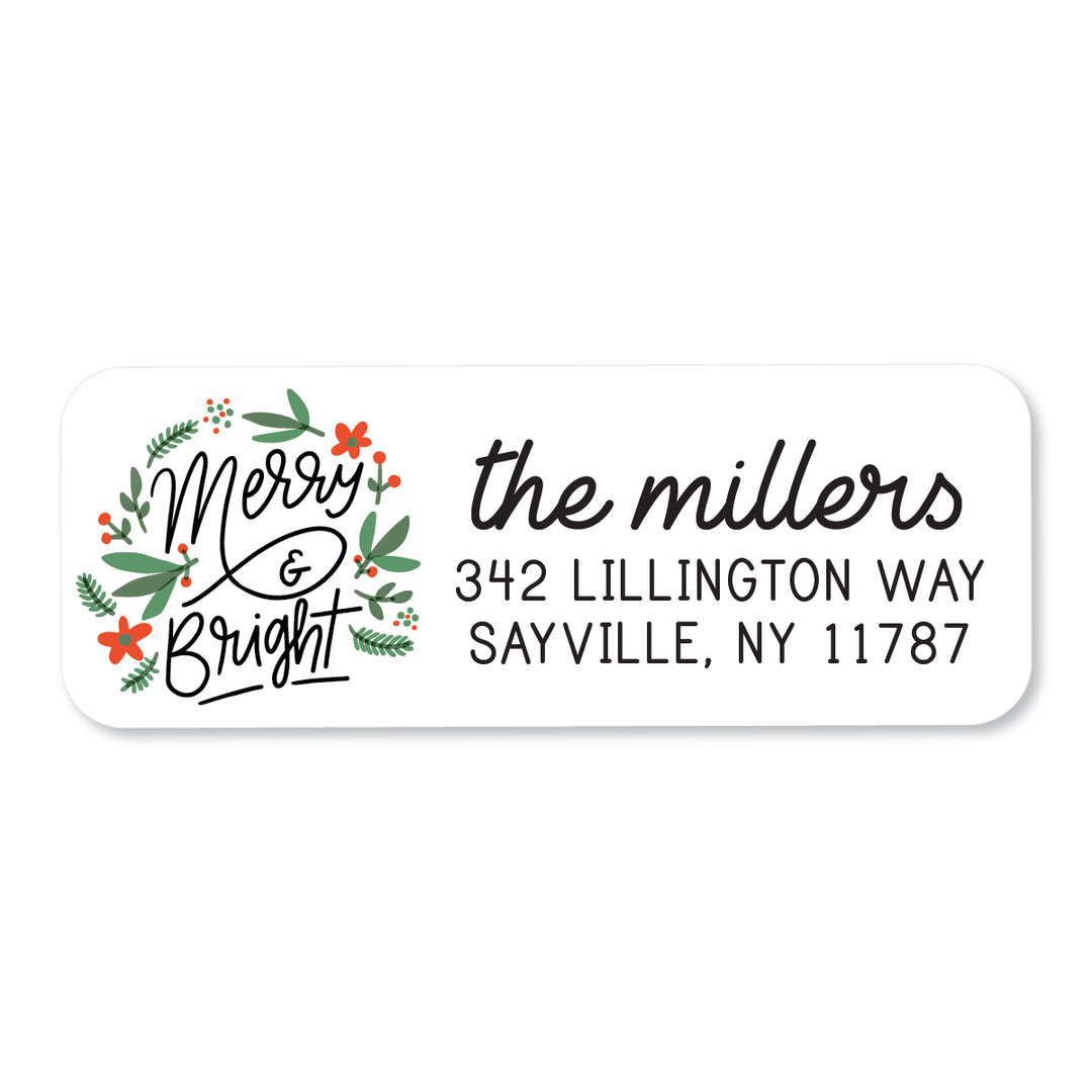 Merry and Bright Address Label