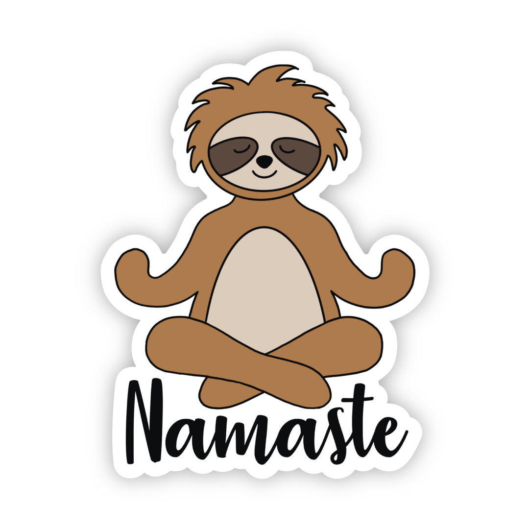 Namaste Sloth Sticker - A Touch of Whimsy Designs