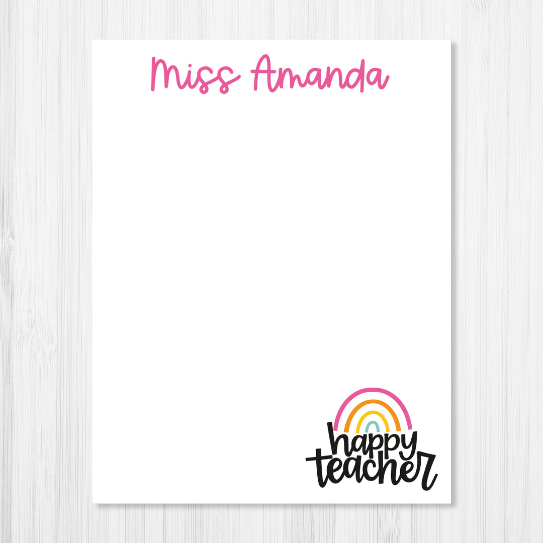 Happy Teacher Notepad - A Touch of Whimsy Designs