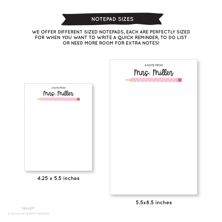 Teacher Pencil Notepad