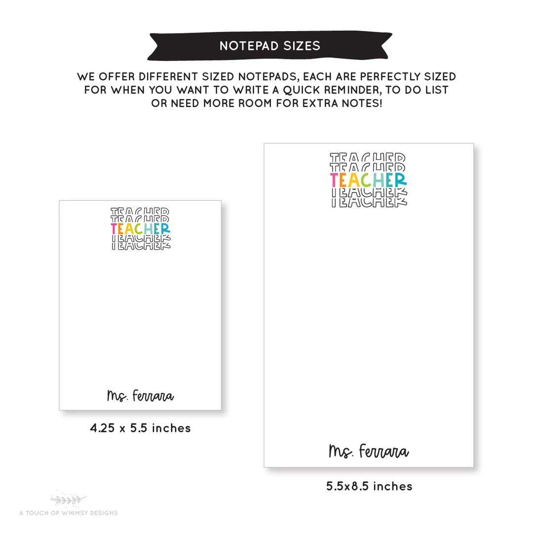 Stacking Teacher Notepad - A Touch of Whimsy Designs